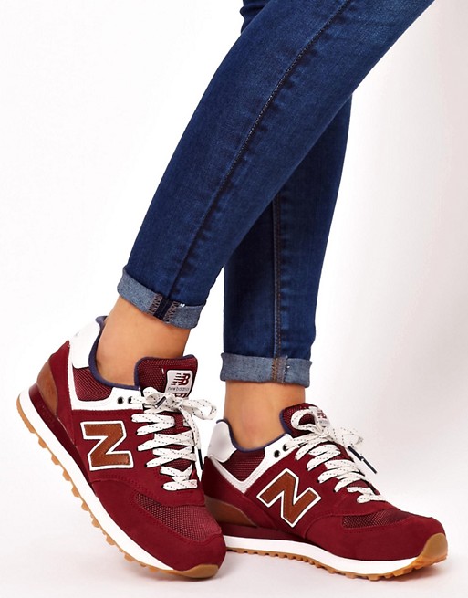 new balance 574 femme bordeaux porté